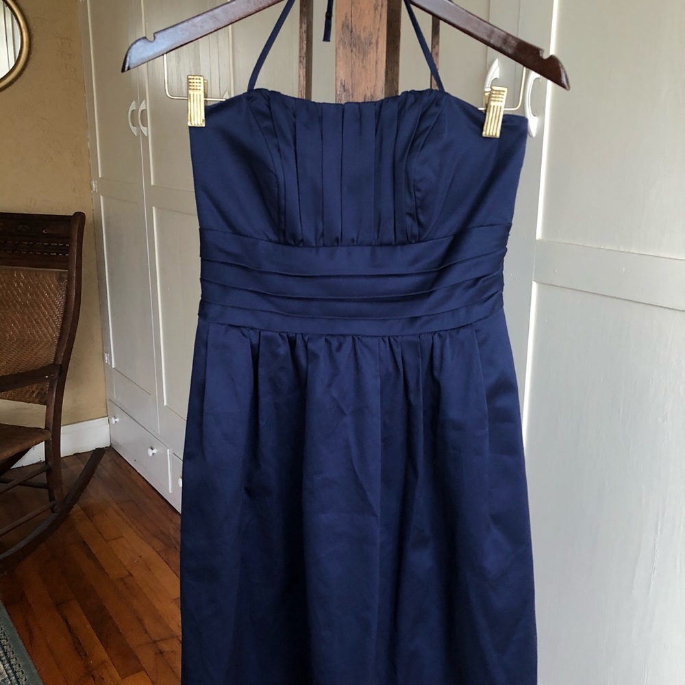 Navy David’s Bridal Dress Size 4- Strap/Strapless